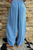Lina Linen Blend Barrel Pant Washed Denim